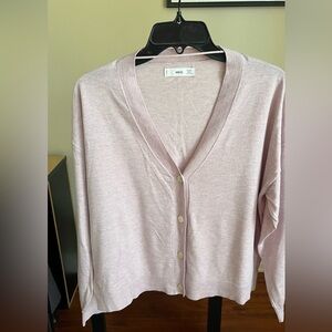 Mango Women's Light Pink Button-Up Cardigan